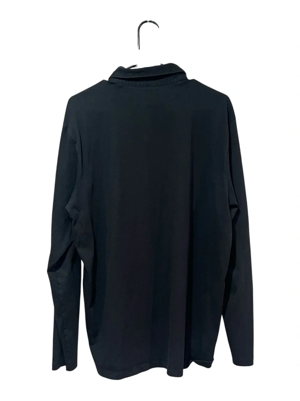 Banana Republic Black Long-Sleeve Polo Pima Cotton